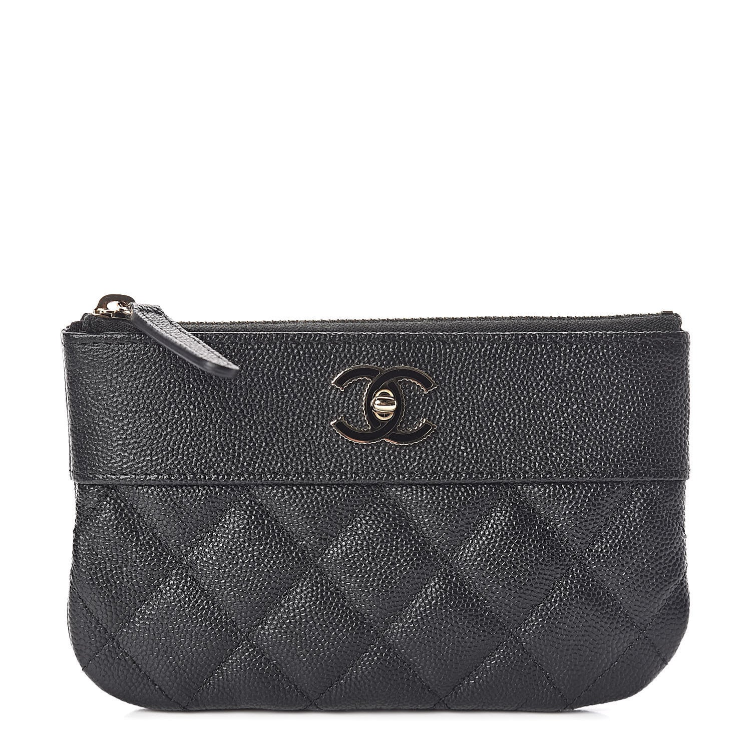 Chanel Caviar Quilted Small Vintage Mademoiselle Cosmetic Case Black 1 of 8