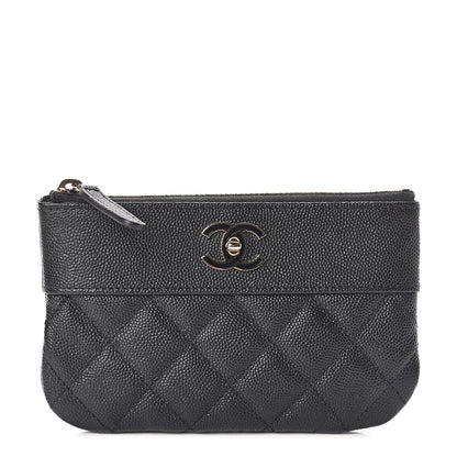 Chanel Caviar Quilted Small Vintage Mademoiselle Cosmetic Case Black 1 of 8