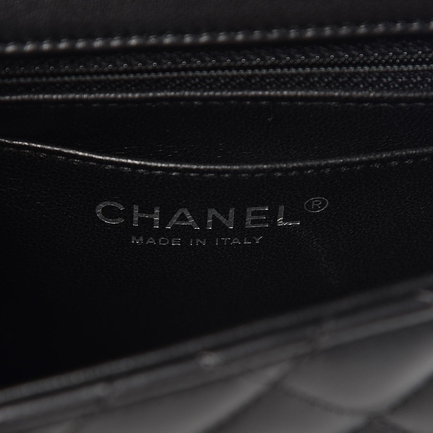 Lambskin Quilted Mini Square Flap Black