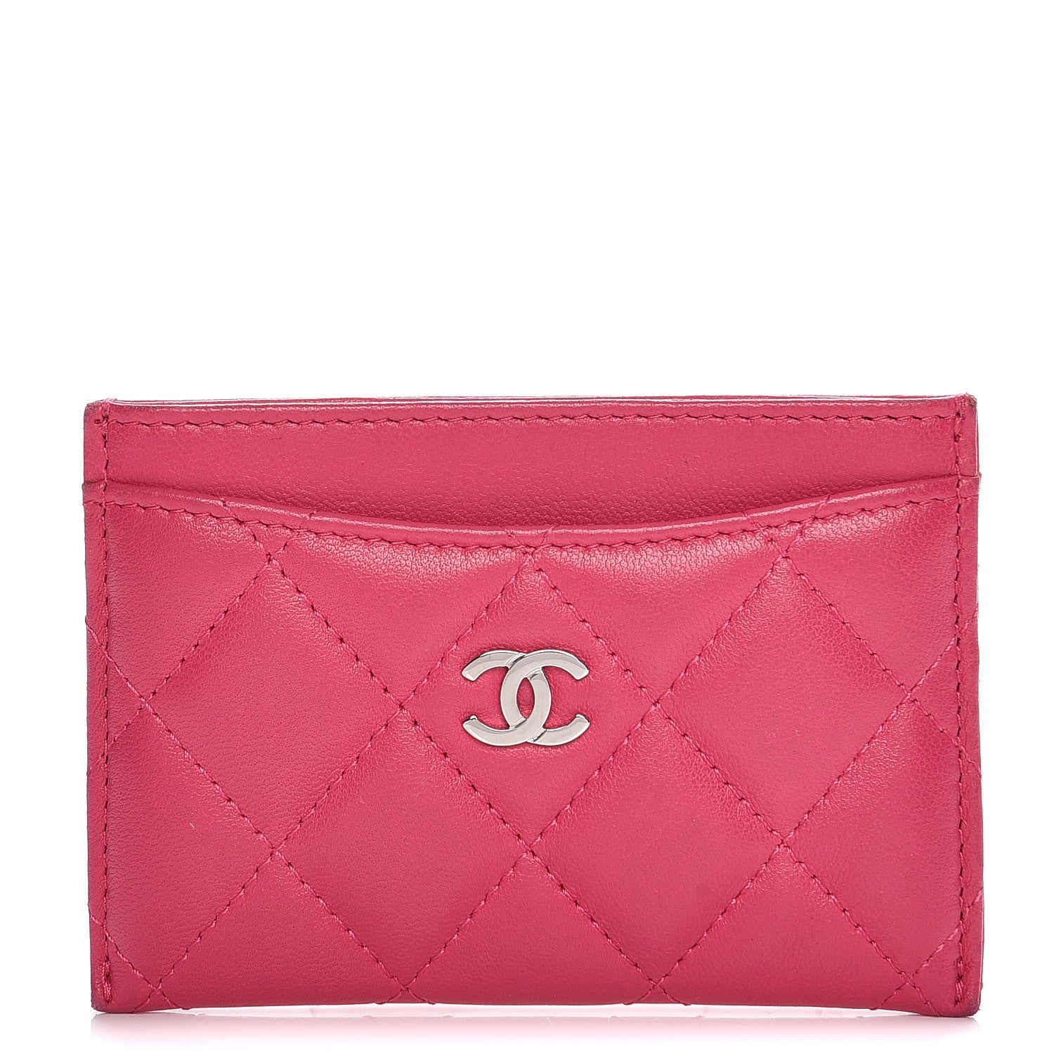 Chanel Lambskin Quilted Card Holder Fuchsia 1 of 13