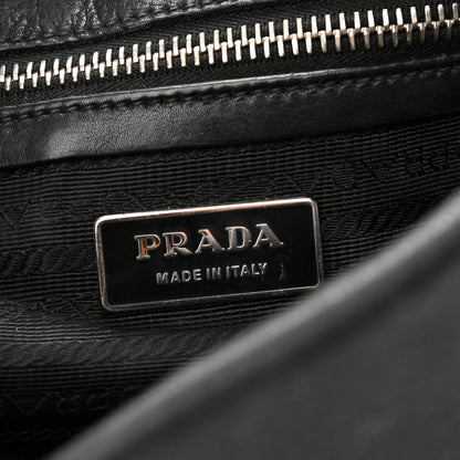 Prada Tessuto Nylon Vitello Shoulder Bag Black 6 of 12