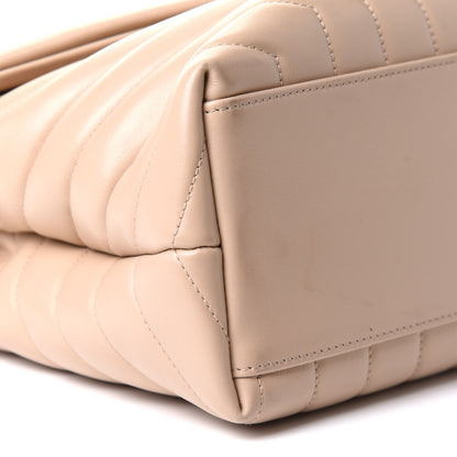Saint Laurent Calfskin Y Quilted Monogram Medium Loulou Chain Satchel Nude Powder 4 of 10