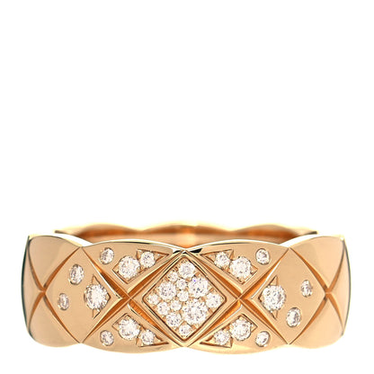 Chanel 18K Yellow Gold Diamond Small Coco Crush Ring 49 4.75 1 of 4