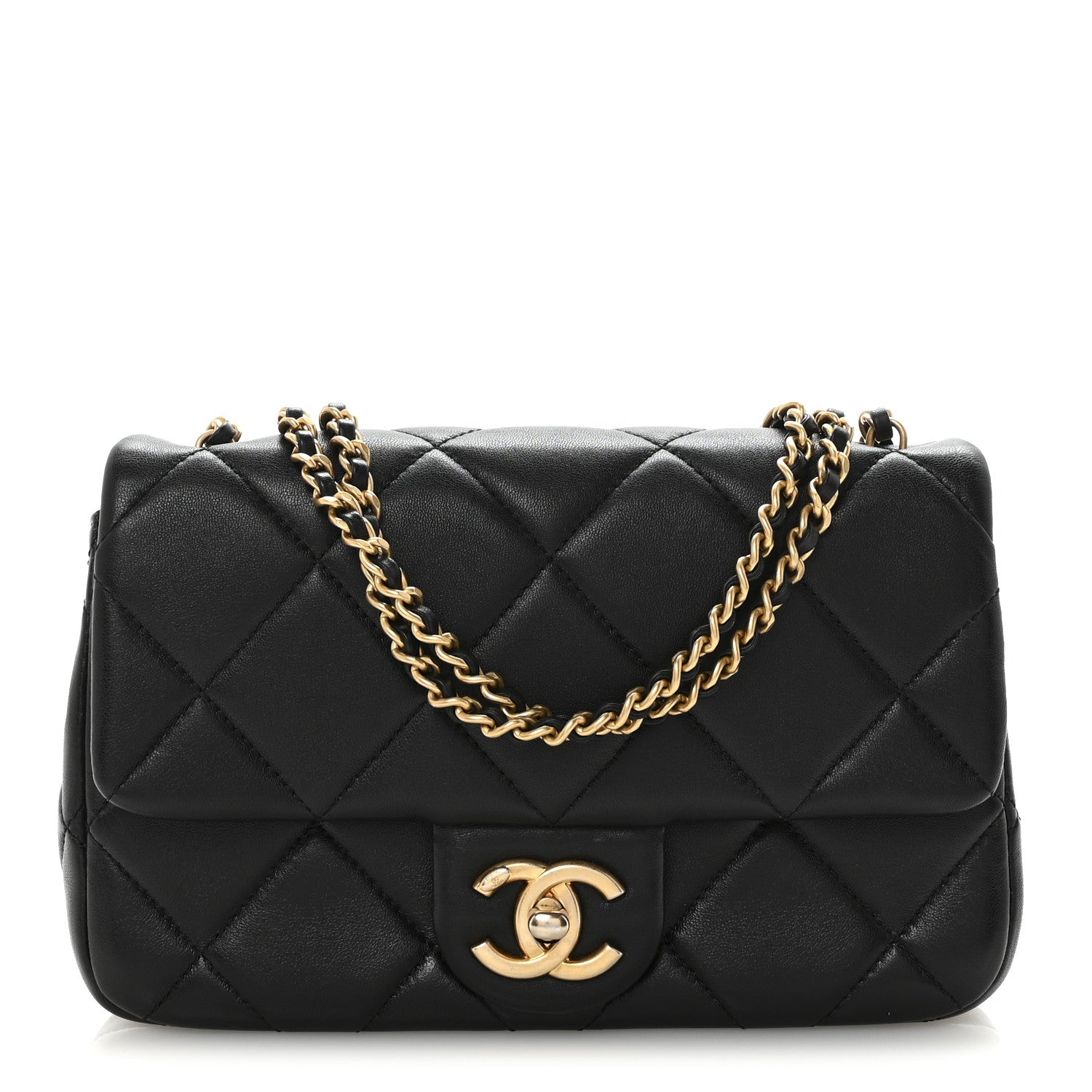 Chanel Lambskin Quilted Pearl Small Flap Black 1 of 10
