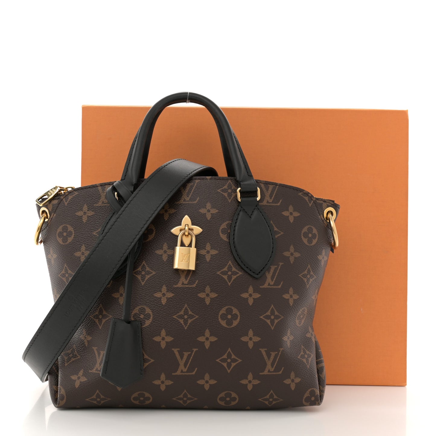 Monogram Flower Zipped Tote PM Black