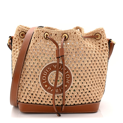 Louis Vuitton Raffia Calfskin Noe BB Natural Tan 1 of 9