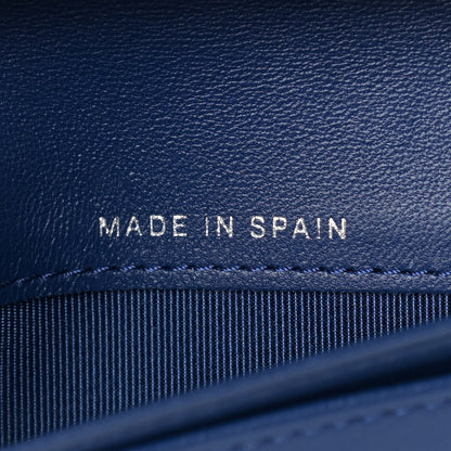 Chanel Lambskin Quilted Yen Wallet Dark Blue 8 of 13