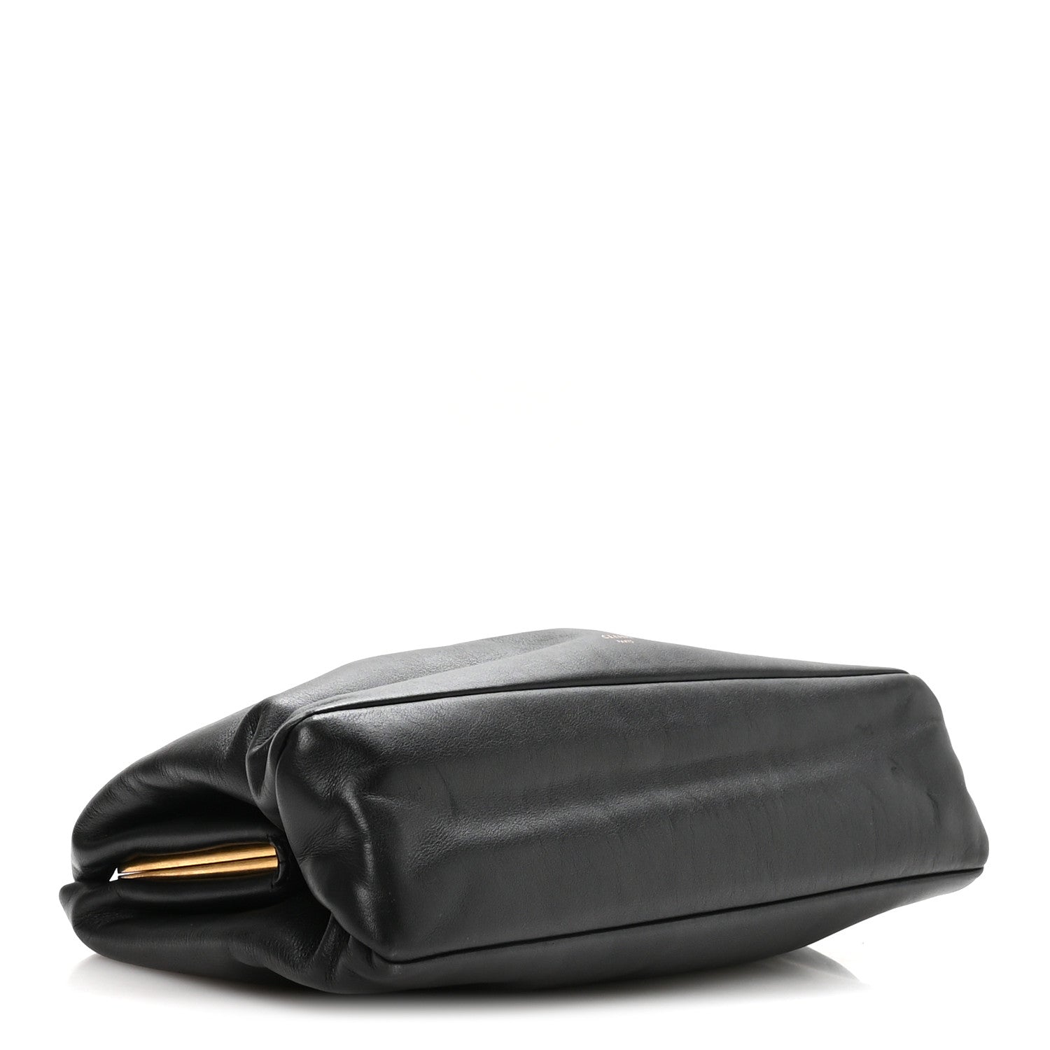 Celine Calfskin Pleated French Lock Clutch Black 4 of 7