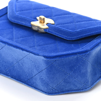 Chanel Velvet Quilted Mini Place Vendome Flap Blue 18 of 18
