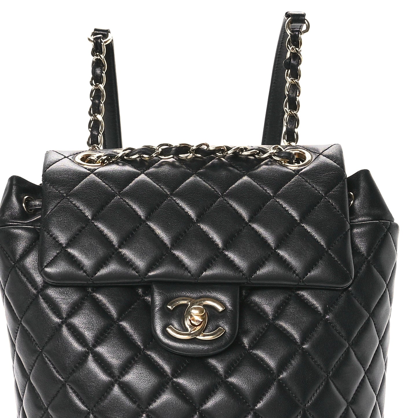 Lambskin Quilted Small Urban Spirit Backpack Black