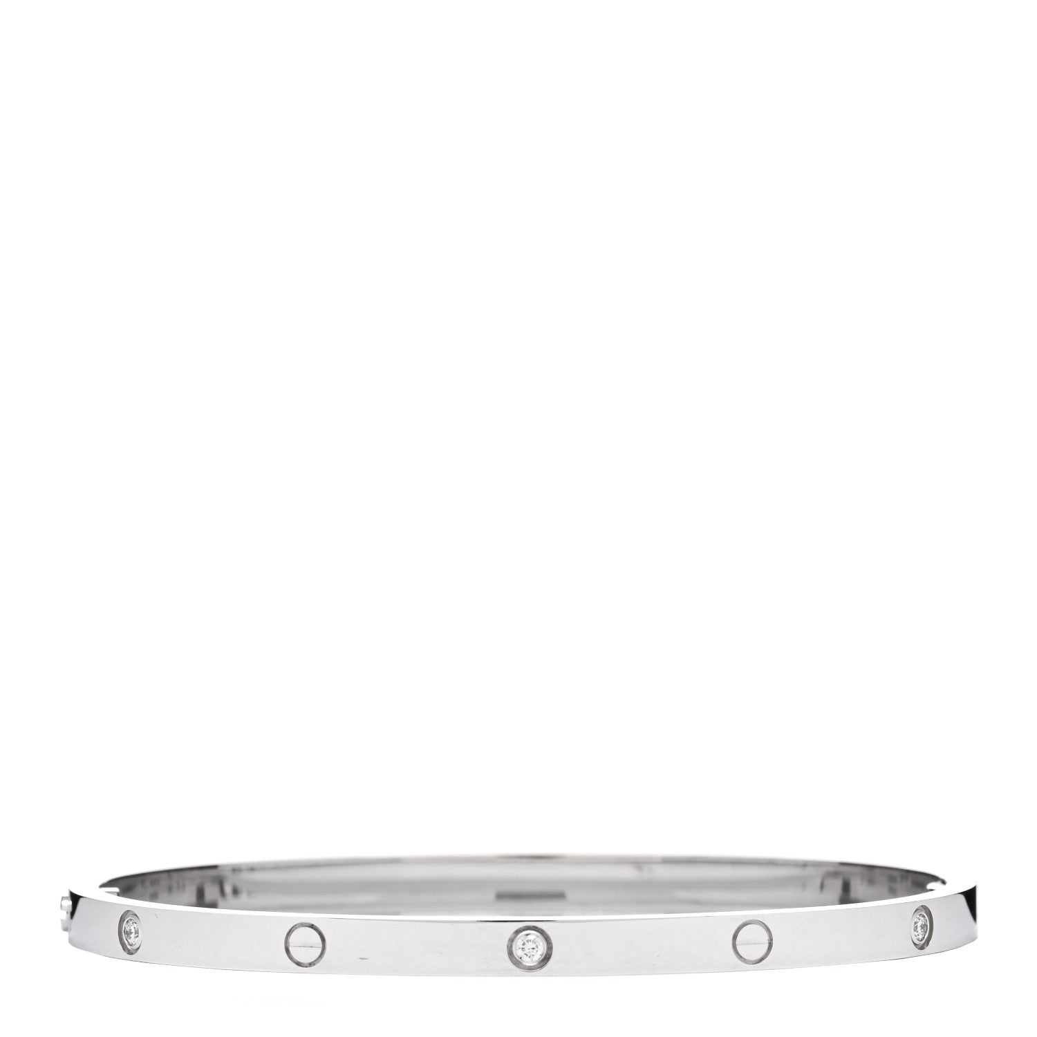Cartier 18K White Gold 6 Diamond Small LOVE Bracelet 17 2 of 5