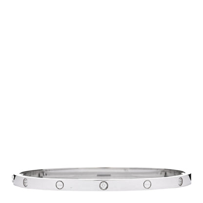 Cartier 18K White Gold 6 Diamond Small LOVE Bracelet 17 2 of 5