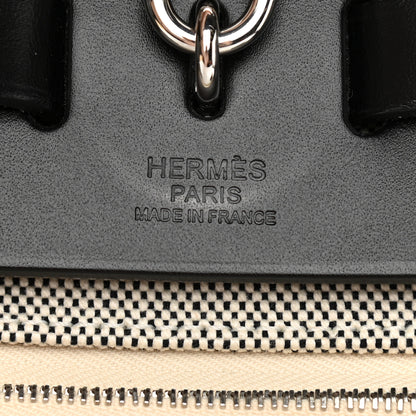 Hermes Vache Hunter Toile H Pegase Pop Herbag Zip Retourne 31 PM Bleu Indigo Ecru Black 7 of 16