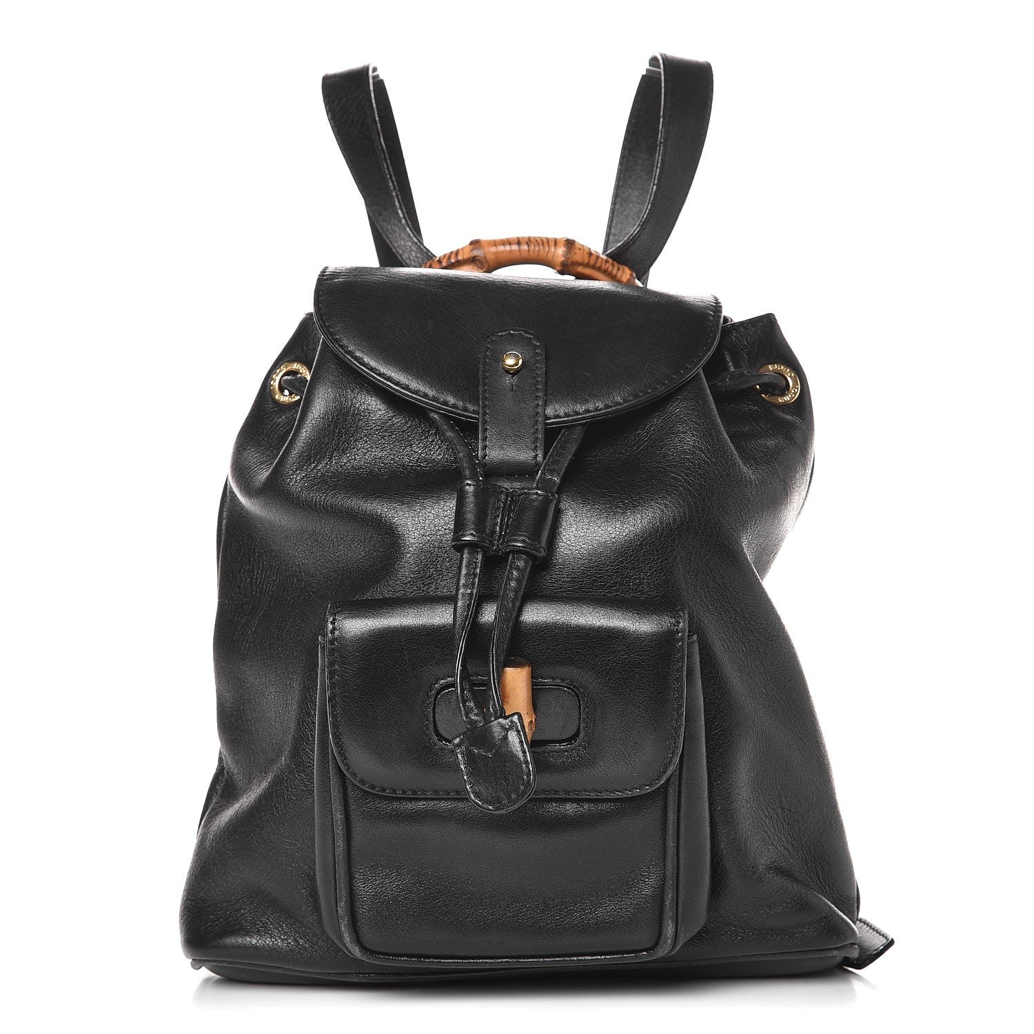 Gucci Calfskin Bamboo Backpack Black 1 of 13