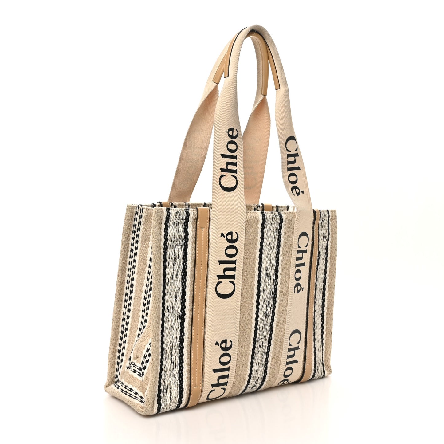 Knit Medium Woody Ribbon Tote Nude