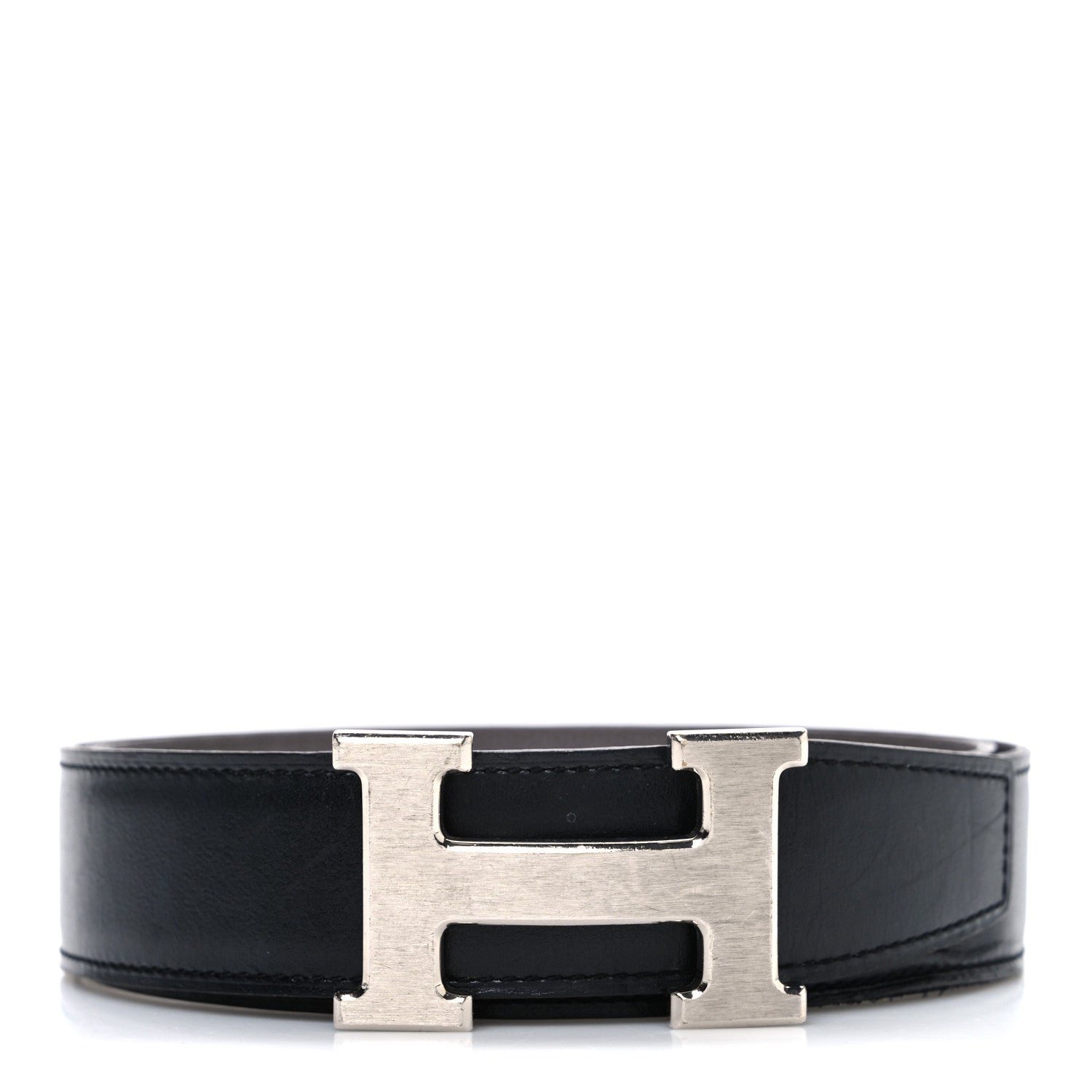 Hermes Box Togo 32mm H Belt 80 32 Black Etain 1 of 5
