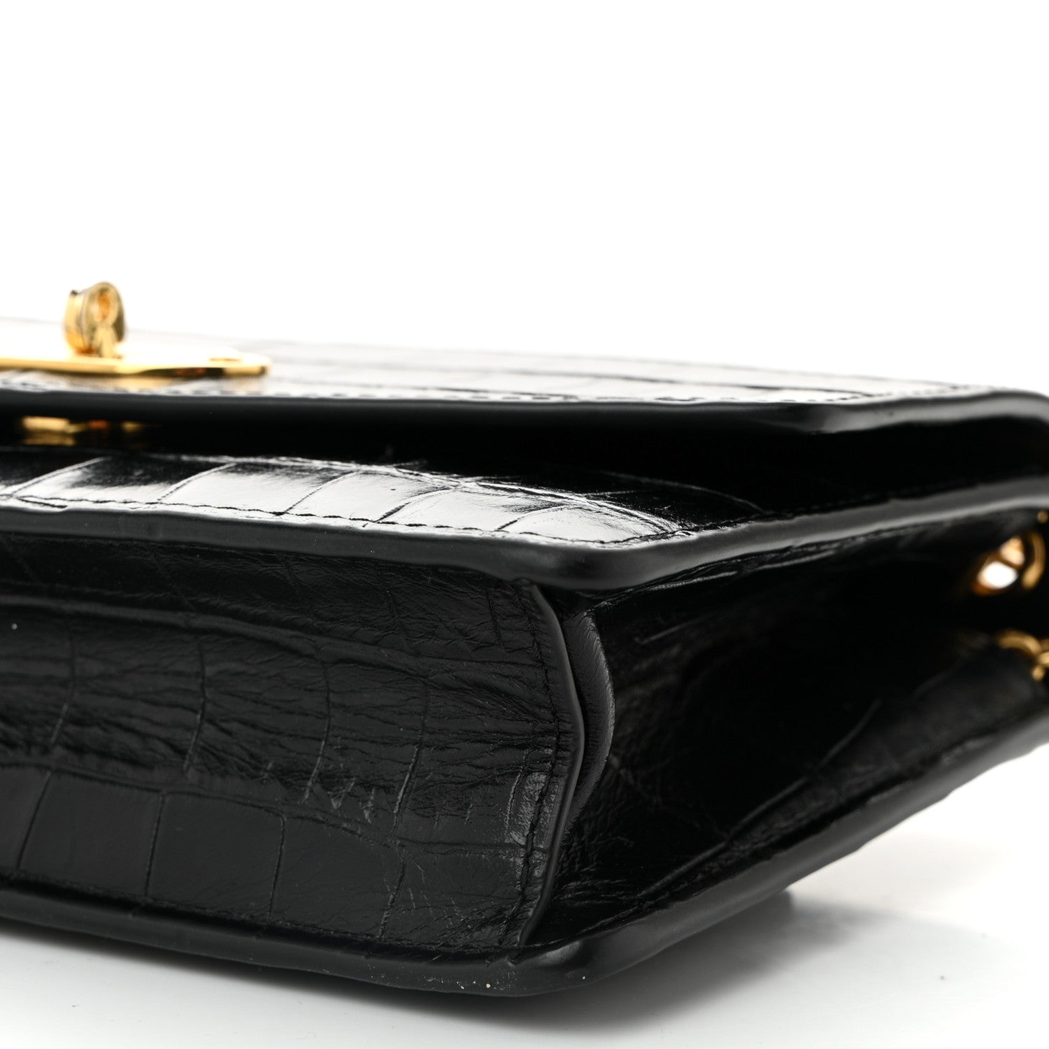 Mulberry Crocodile Embossed Calfskin Small Darley Black 9 of 10