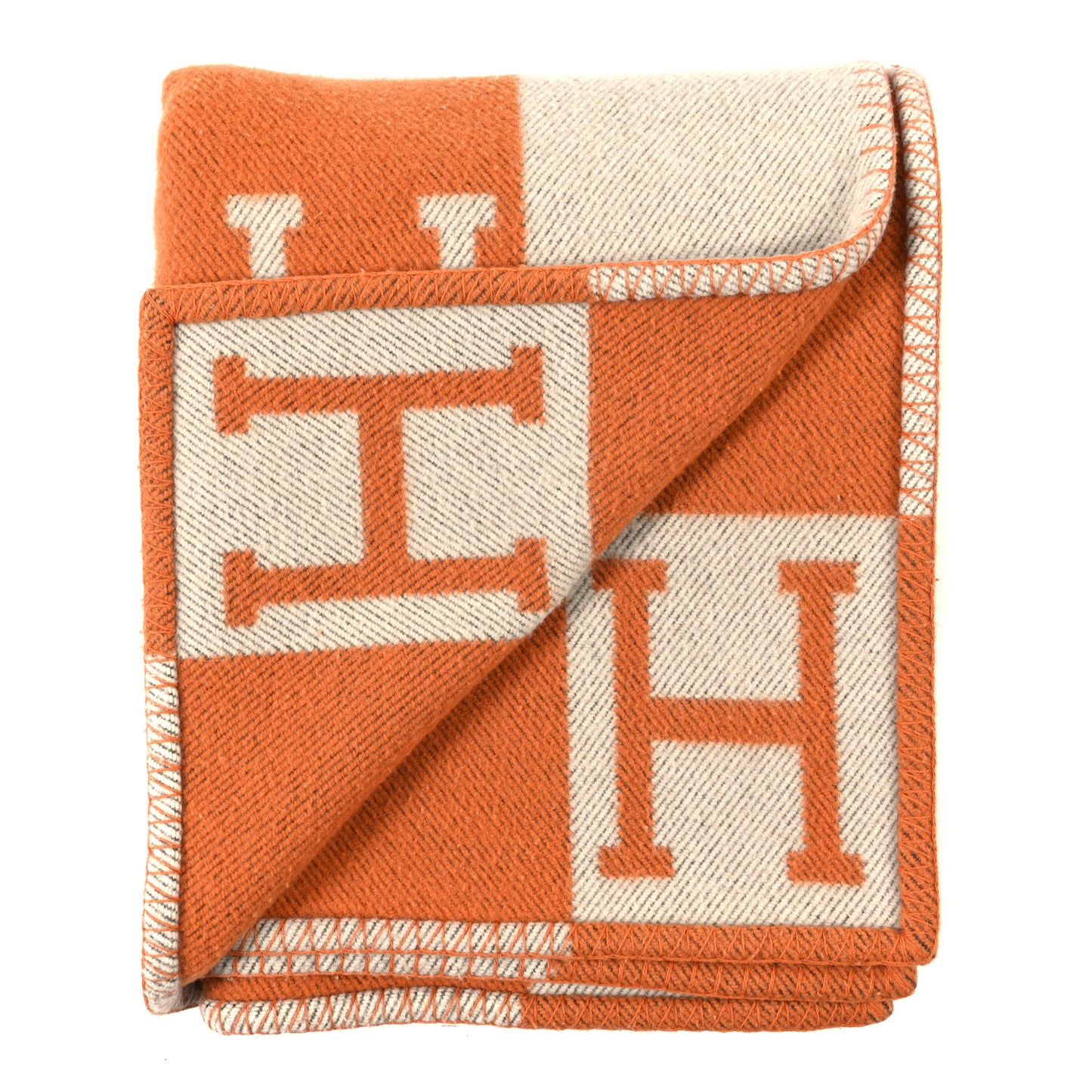 Wool Cashmere Signature Classic Avalon Blanket Ecru Potiron