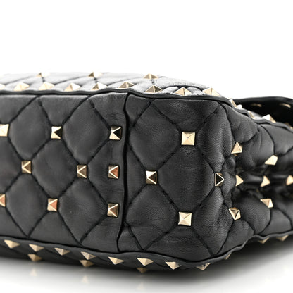 Valentino Garavani Nappa Medium Rockstud Spike Shoulder Bag Black 9 of 12