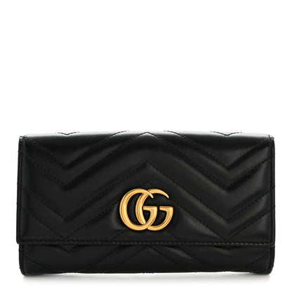 Gucci Calfskin Matelasse GG Marmont Continental Wallet Black 1 of 10