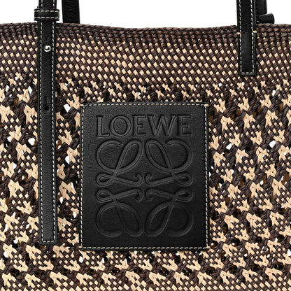 Loewe Calfskin Raffia Paula's Ibiza Small Basket Tote Natural Navy Blue 8 of 10