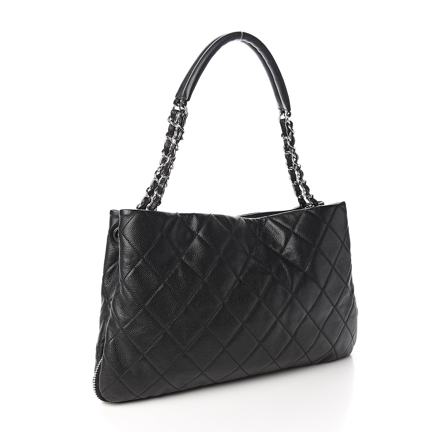 Chanel Caviar Quilted Expandable Zip Shoulder Bag Black 2 of 9