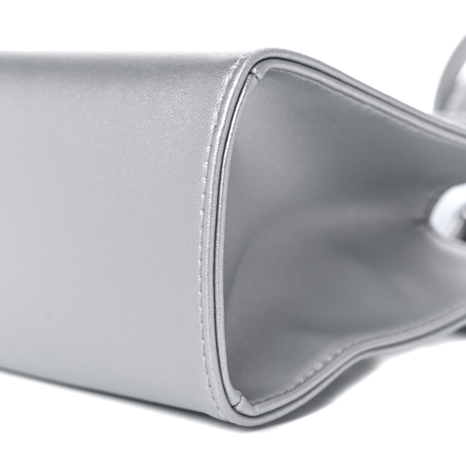 Telfar Metallic Vegan Leather Small Shopping Bag Silver 8 of 8