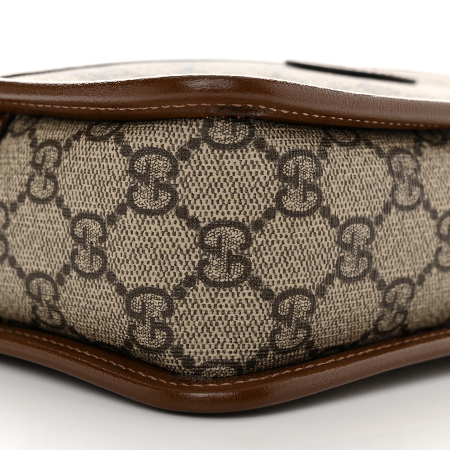 GG Supreme Monogram Azalea Calfskin Mini Retro Interlocking G Shoulder Bag Beige Ebony Brown Sugar