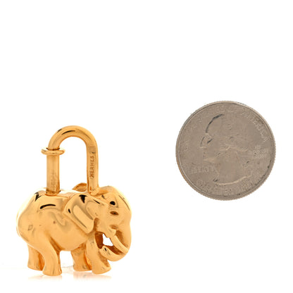 Hermes Permabrass Elephant Cadena Lock Gold 2 of 3