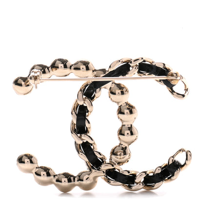 Chanel Lambskin Pearl CC Chain Brooch Black Gold 3 of 4