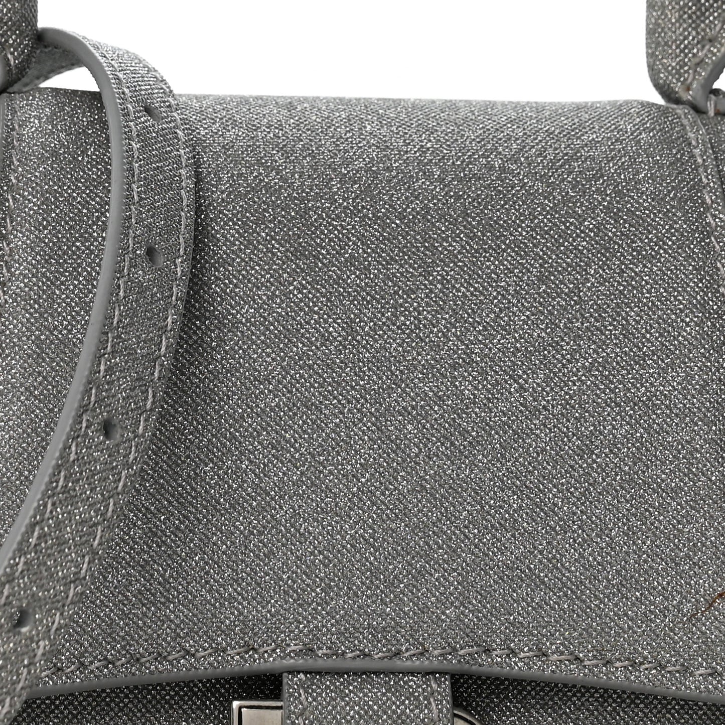 Glitter Fabric Hourglass Top Handle Bag XS Grey