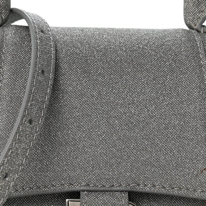 Balenciaga Glitter Fabric Hourglass Top Handle Bag XS Grey 9 of 11