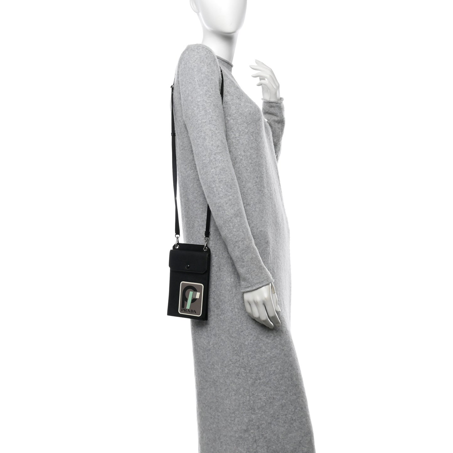 Saffiano Racing Logo Patch Mini Bag Black