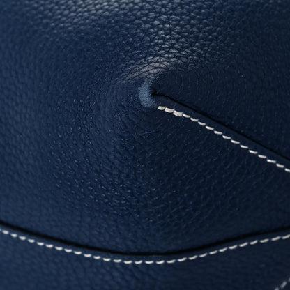 Hermes Taurillon Clemence Double Sens 36 Reversible Tote Bleu Saphir Prune 8 of 18