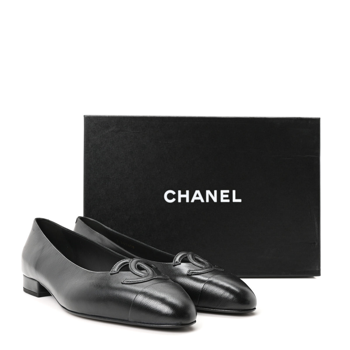 Goatskin CC Ballet Flats 38 Black