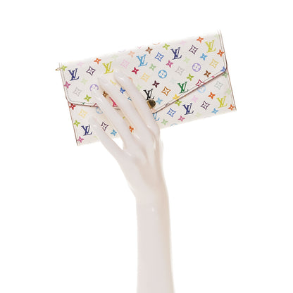 Louis Vuitton Monogram Multicolor Sarah Wallet NM White Litchi 2 of 6