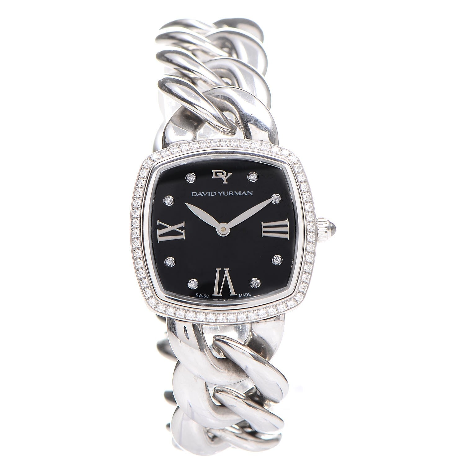 David Yurman Stainless Steel Diamond Bezel 27mm Albion Quartz Watch Black 1 of 6