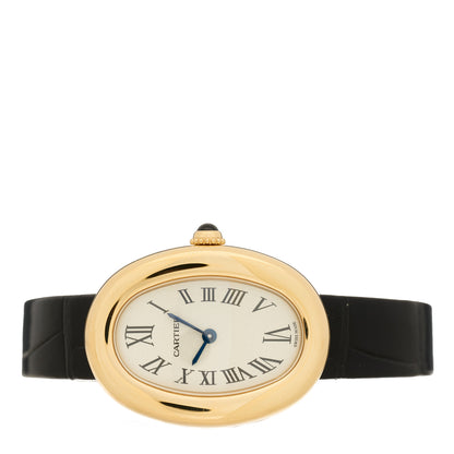Cartier 18K Yellow Gold Alligator 23mm Baignoire Quartz Watch 2 of 5
