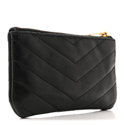 Saint Laurent Calfskin Matelasse Monogram Key Pouch Black 4 of 16
