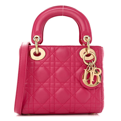 Christian Dior Lambskin Cannage Mini Lady Dior Fuchsia 1 of 9