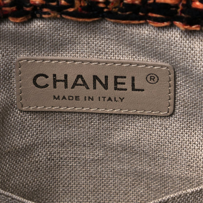 Chanel Tweed Calfskin Quilted Gabrielle Backpack Black Orange 5 of 7