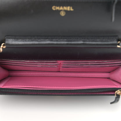 Chanel Goatskin Quilted Timeless CC Wallet On Chain WOC Black 5 of 13