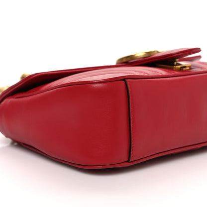 Gucci Calfskin Matelasse Small GG Marmont Shoulder Bag Hibiscus Red 9 of 10