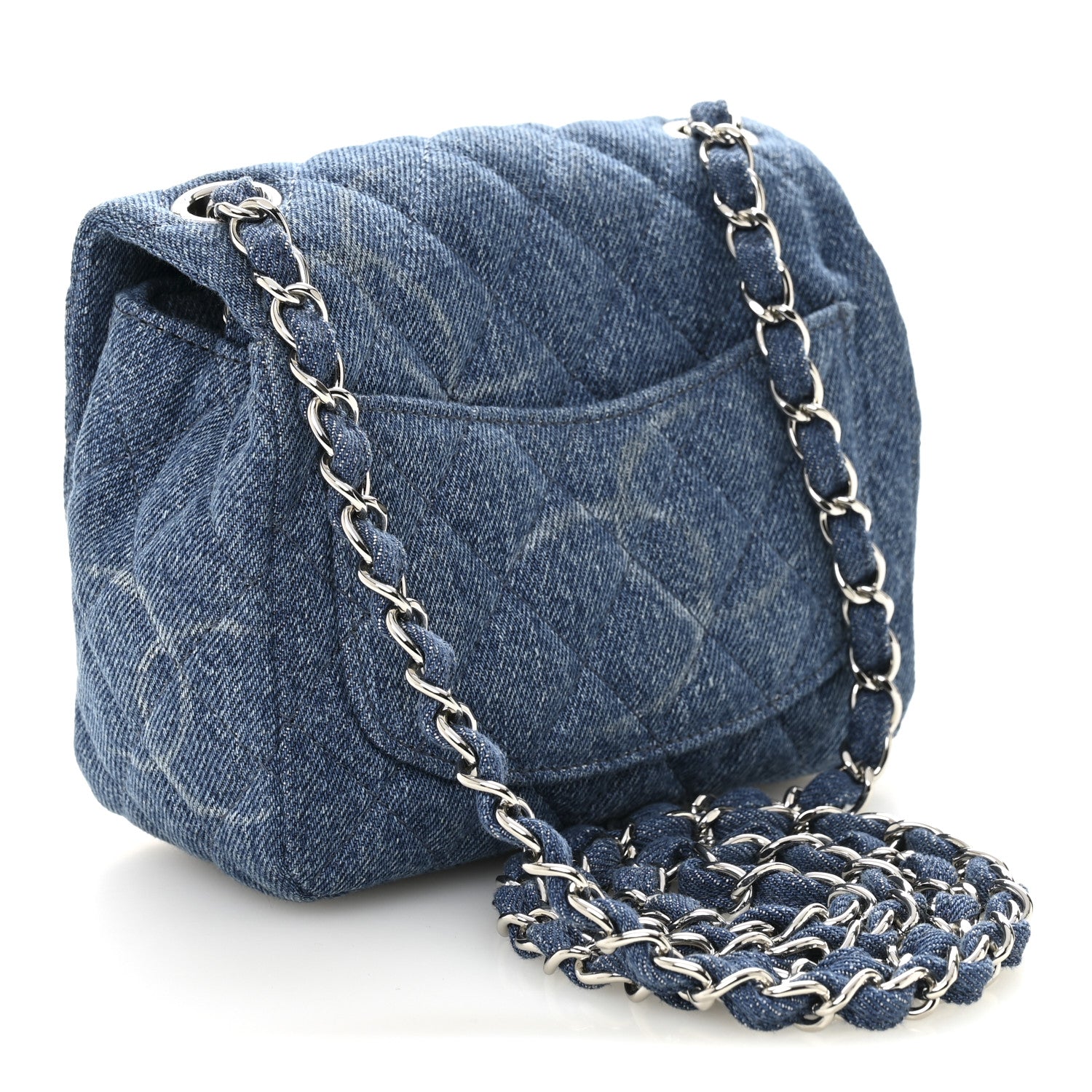 Chanel Denim CC Quilted Mini Square Flap Blue 3 of 11