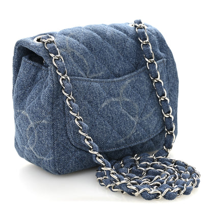 Chanel Denim CC Quilted Mini Square Flap Blue 3 of 11