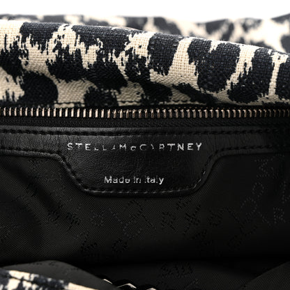 Stella McCartney Linen Leopard Small Falabella Tote Black White 6 of 10