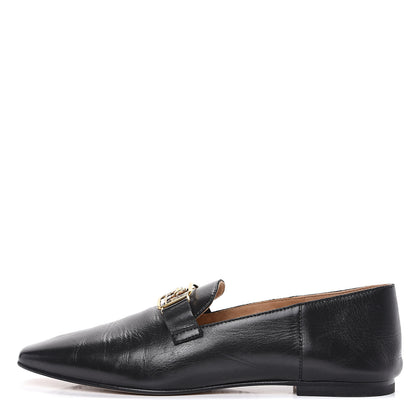 Hermes Supple Goatskin Womens Time Loafers 37 Black 1 of 10