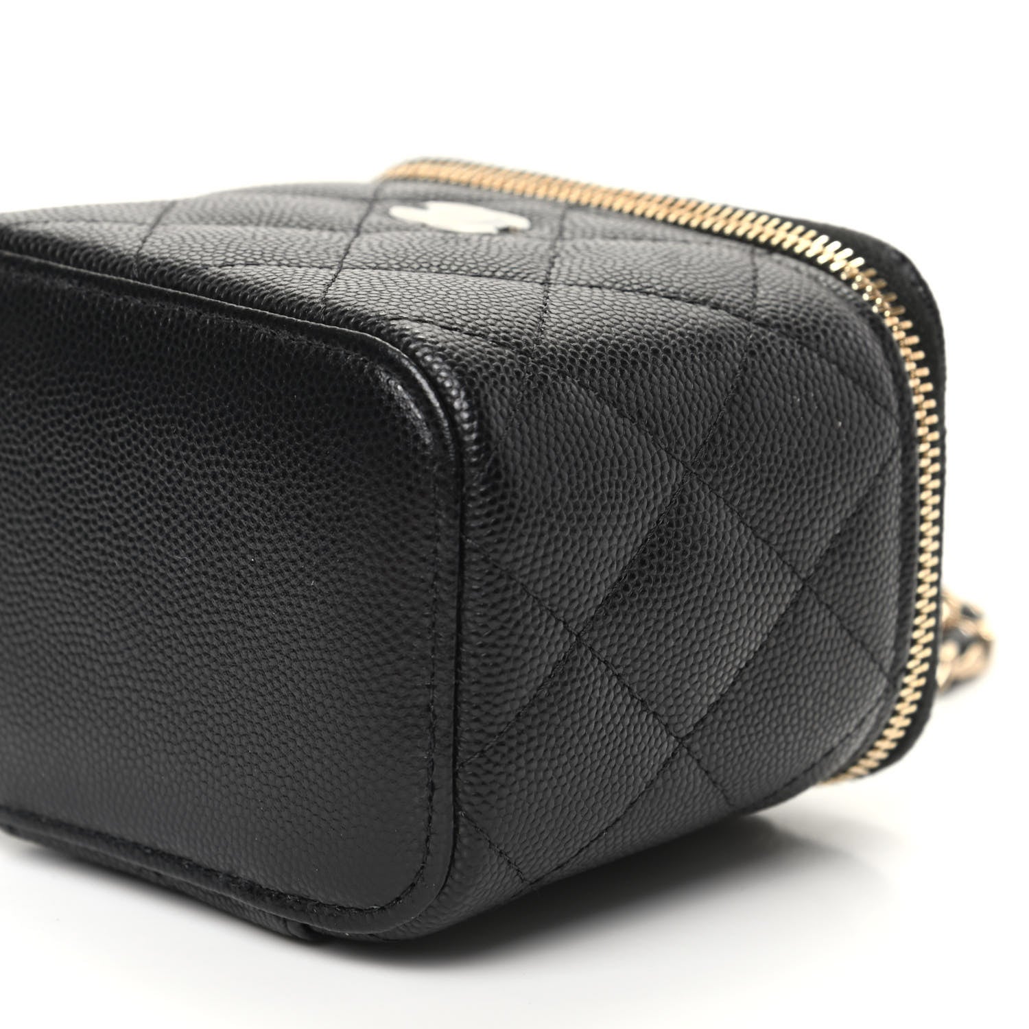 Chanel Caviar Quilted Mini Vanity Case With Chain Black 9 of 10