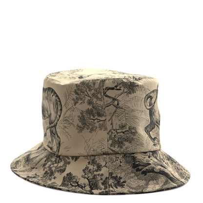 Christian Dior Oblique Toile De Jouy Reversible Teddy-D Small Brim Bucket Hat 58 Hazelnut Black 10 of 13
