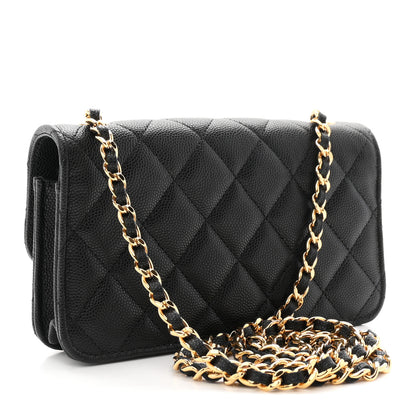 Chanel Caviar Quilted Enamel Coco Casino Flap Phone Holder With Chain Black 3 of 12